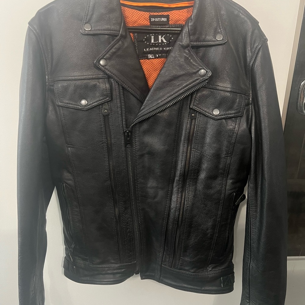 Men's Black Leather Performance Jacket